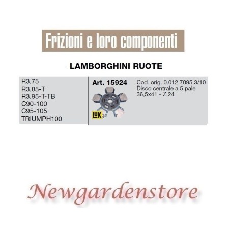 Disc tractor 15924 LAMBORGHINI R3.75 3.85 3.95 C90-100 95 105 TRIUMPH100 5pale | Newgardenstore.eu