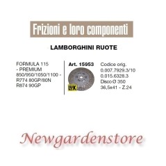 Disco trattore 15953 LAMBORGHINI 350mm Formula 115 Premium 850 950 1050 1100 | Newgardenstore.eu
