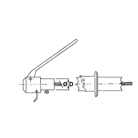 Dispositif de sécurité en aluminium avec levier rouge court Ø  18 mm moteur diesel