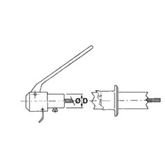 Alu-Sicherung mit kurzem rotem Hebel Ø  20,5 mm Motor