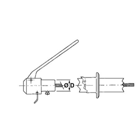 Alu-Sicherung mit kurzem rotem Hebel Ø  20,5 mm Motor