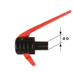 Dispositivo di sicurezza in nylon con leva lunga rossa Ã˜ 21 mm motore diesel