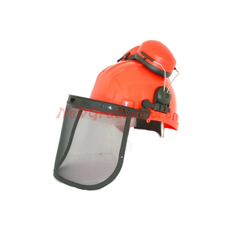 Elemetto protettivo visiera in rete protezione occhi e cuffie antirumore 600399 | Newgardenstore.eu