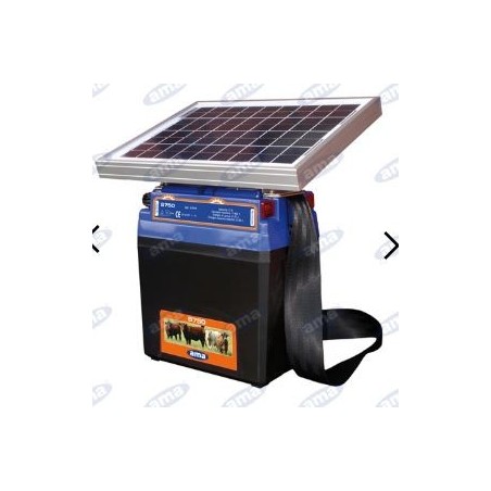 Electrificador de rancho AMA S750 con panel solar de 10W y batería 91919 | Newgardenstore.eu