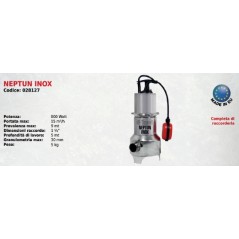 Bomba eléctrica sumergible para aguas residuales NEPTUN INOX ELPUMPS 800 Watt | Newgardenstore.eu