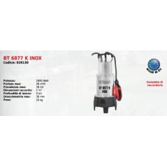 Electric grinder submersible sewage pump BT 6877 K INOX ELPUMPS 1600 Watt | Newgardenstore.eu