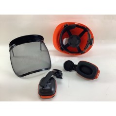 Forestry helmet plastic hearing protection visor and adjustable ear muffs | Newgardenstore.eu
