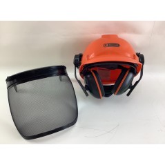 Casque forestier protection auditive en plastique visière et protège-oreilles réglables | Newgardenstore.eu