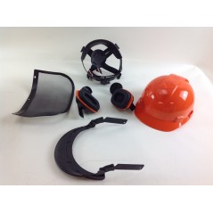 Casco de protección con visera de rejilla y auriculares código 08838 | Newgardenstore.eu