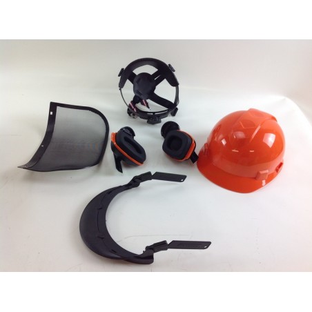 Protective helmet with mesh visor and earphones code 08838 | Newgardenstore.eu