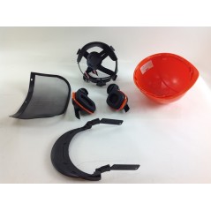 Casco de protección con visera de rejilla y auriculares código 08838