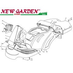 Exploded view bodywork 72cm XF135HD lawn tractor CASTELGARDEN 2002-2013 | Newgardenstore.eu