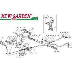 Exploded view gearbox brake control 102cm XT140HD lawn tractor CASTELGARDEN 2002 - 2013 | Newgardenstore.eu