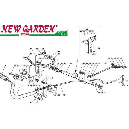 Despiece caja de cambios mando de freno 102cm XT140HD tractor de césped CASTELGARDEN 2002 - 2013 | Newgardenstore.eu