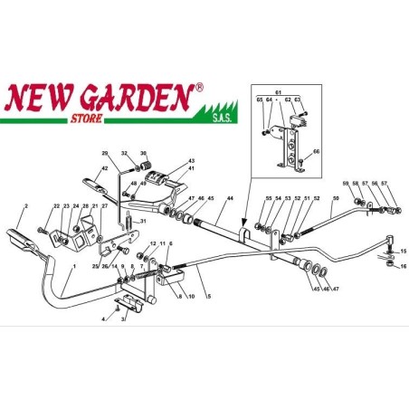 Despiece caja de cambios mando de freno 102cm XT150HD tractor de césped CASTELGARDEN piezas de recambio | Newgardenstore.eu