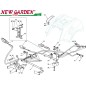Exploded view gearbox brake control 84cm J135H lawn tractor CASTELGARDEN 2002-13