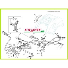 Exploded view gearbox tractor brake control 92cm PLUS 15 5/92 H CASTELGARDEN STIGA