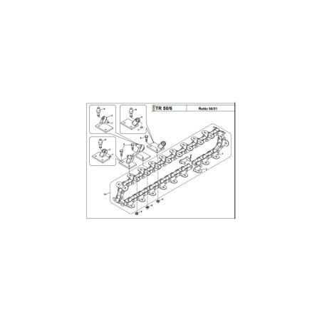 002516 KETTE 41T MIT SPIKE-HALTERUNG TR50/6 8041050 ORIGINAL LASKI | Newgardenstore.eu