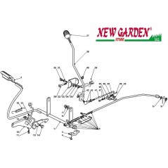 Explooded caja de cambios de control de freno tractor de césped98cm XD140 CASTELGARDEN 2002-13 | Newgardenstore.eu