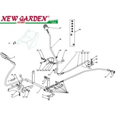 Exploded view transmission brake control lawn tractor 98cm XD150 CASTELGARDEN 2002-13 | Newgardenstore.eu