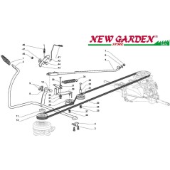 Exploded view gearbox tractor brake control SD108 XDL175HD CASTELGARDEN 2002-13 | Newgardenstore.eu