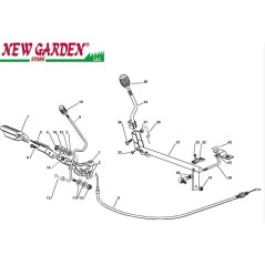 Exploded view brake transmission lawn tractor EL63 XE70 CASTELGARDEN