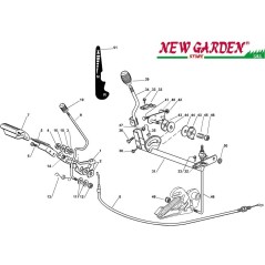 Exploded view transmission control brake lawn tractor EL63 XE75VD CASTELGARDEN
