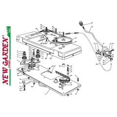 Explosionszeichnung Messerkupplung 102cm XT140 Rasentraktor CASTELGARDEN 2002 - 2013