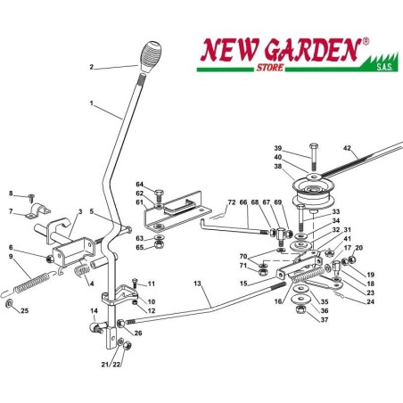 Esploso innesto lama trattorino rasaerba 72cm XF130 CASTELGARDEN ricambi 2012-13 | Newgardenstore.eu