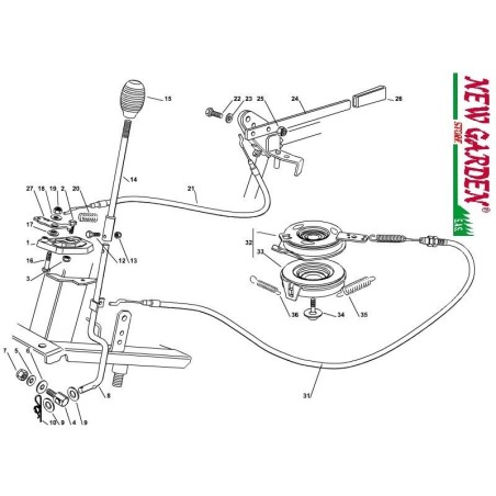 Exploded view lawn tractor blade coupling EL63 PE60VD CASTELGARDEN 2012-13 Spare parts | Newgardenstore.eu