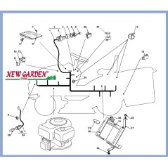 Exploded view electric parts lawn tractor 92cm CT 13 5/92 CASTELGARDEN GGP STIGA | Newgardenstore.eu