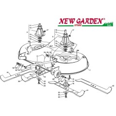 Exploded view cutting deck 102cm PT140 lawn tractor mower CASTELGARDEN 2002-13