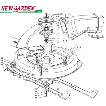 Esploso piatto di taglio 72 cm XF130HD trattorino rasaerba CASTELGARDEN 2002-13 | Newgardenstore.eu