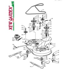 Exploded view cutting deck 84cm XDC140 lawn tractor CASTELGARDEN 2012-13