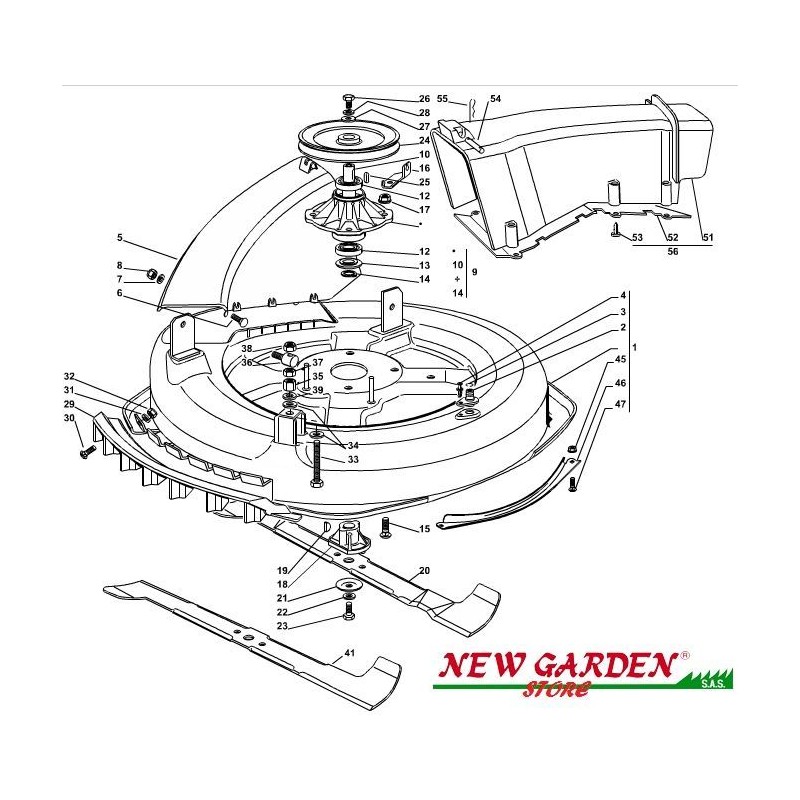 Exploded view cutting deck 72cm F125H lawn tractor CASTELGARDEN 2012-13