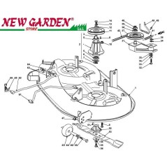 Exploded view cutting deck 98cm XD140 lawn tractor CASTELGARDEN spare parts | Newgardenstore.eu