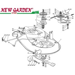 Explosionszeichnung Mähwerk 98cm XD140 Rasentraktor CASTELGARDEN Ersatzteile | Newgardenstore.eu