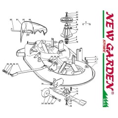 Explosionszeichnung Mähdeck 98cm XL140 CASTELGARDEN Rasentraktor Ersatzteile