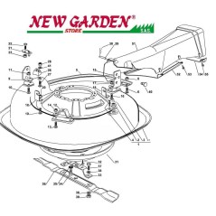 Exploded view cutting deck EL63 PE60VD lawn tractor CASTELGARDEN spare parts