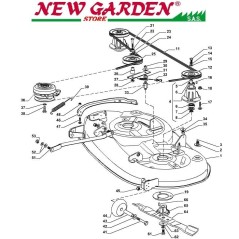 Explosionszeichnung Schneidwerk SD108 XDL170 Rasentraktor CASTELGARDEN 2002-13 | Newgardenstore.eu