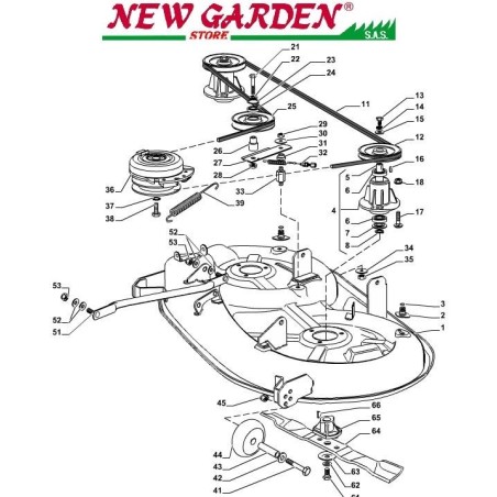 Exploded view lawn tractor SD98 XD170 HD CASTELGARDEN 2002-13 | Newgardenstore.eu