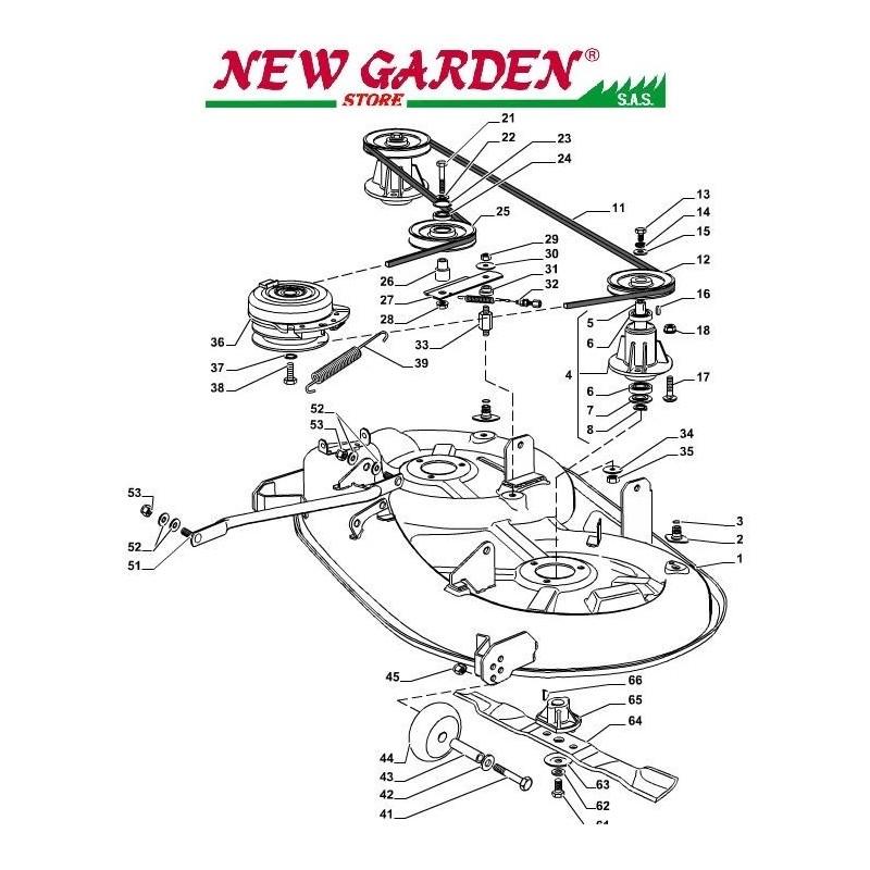 Exposed cutting deck SD98 L135BM CASTELGARDEN 2002-13 tractor spare parts