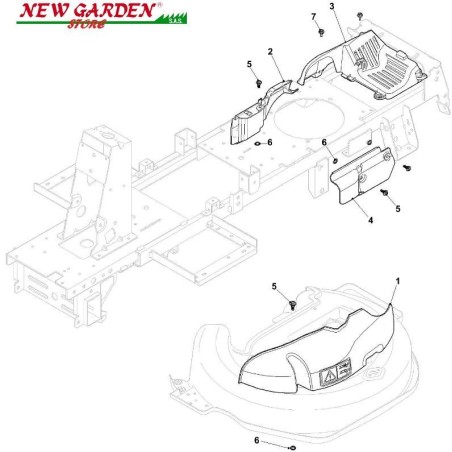 Exposed guards 66cm XE866B B&S875 lawn tractor CASTELGARDEN spare parts | Newgardenstore.eu