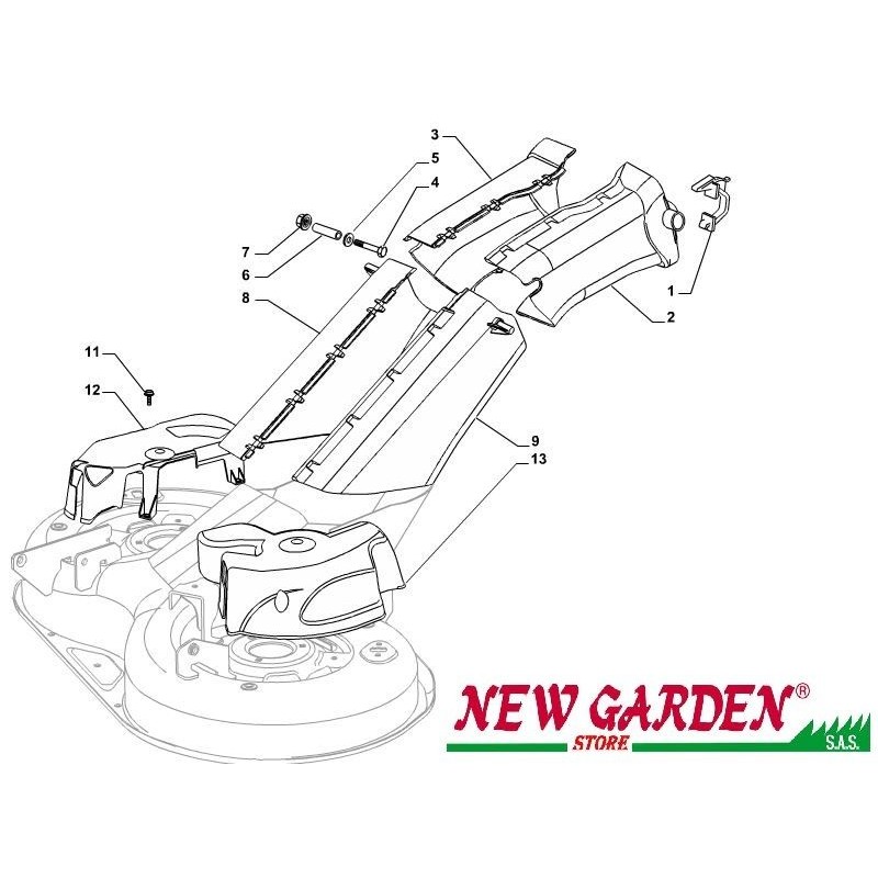 Exploded view guards 84cm XDC135HD lawn tractor CASTELGARDEN spare parts
