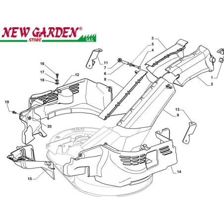 Exploded view guards 84cm XDC140 lawn tractor CASTELGARDEN spare parts 2002-13 | Newgardenstore.eu