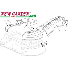 Esploso protezioni convogliatore 102cm PT140 trattorino rasaerba CASTELGARDEN