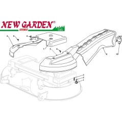 Exploded view conveyor protections 102cm PT140 lawn tractor CASTELGARDEN