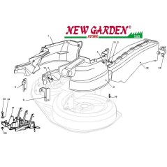 Exploded view conveyor guards 102cm PT190HD lawn tractor CASTELGARDEN