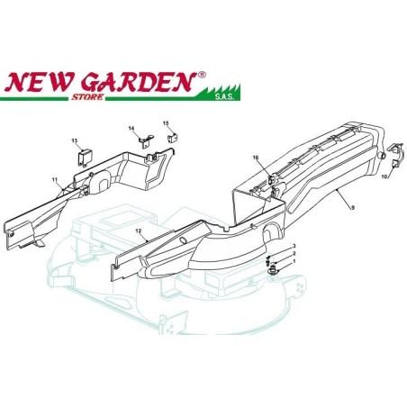 Explosionszeichnung Förderbandschutz 102cm PTC220HD Rasentraktor CASTELGARDEN | Newgardenstore.eu