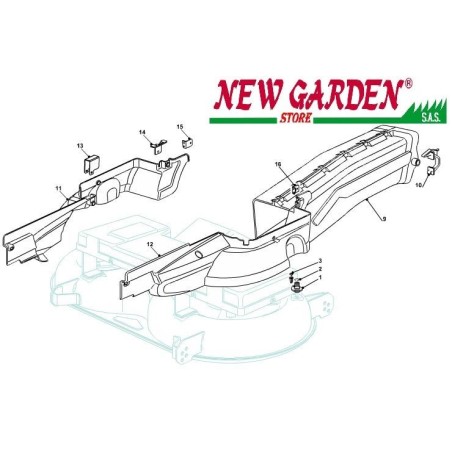 Esploso protezioni convogliatore 102cm TN170H Trattorino rasaerba CASTELGARDEN | Newgardenstore.eu